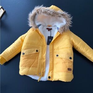 7 For All Mankind Yellow Jacket with Faux Fur
